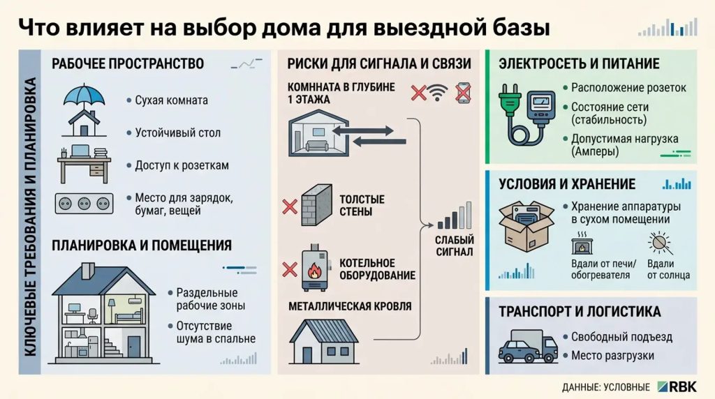 Что влияет на выбор дома для выездной базы