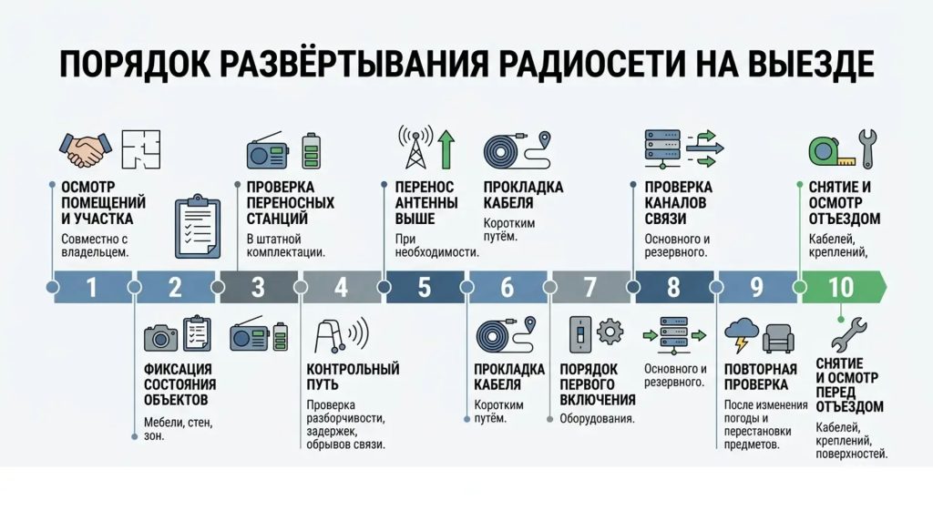 Порядок развертывания радиосети на выезде